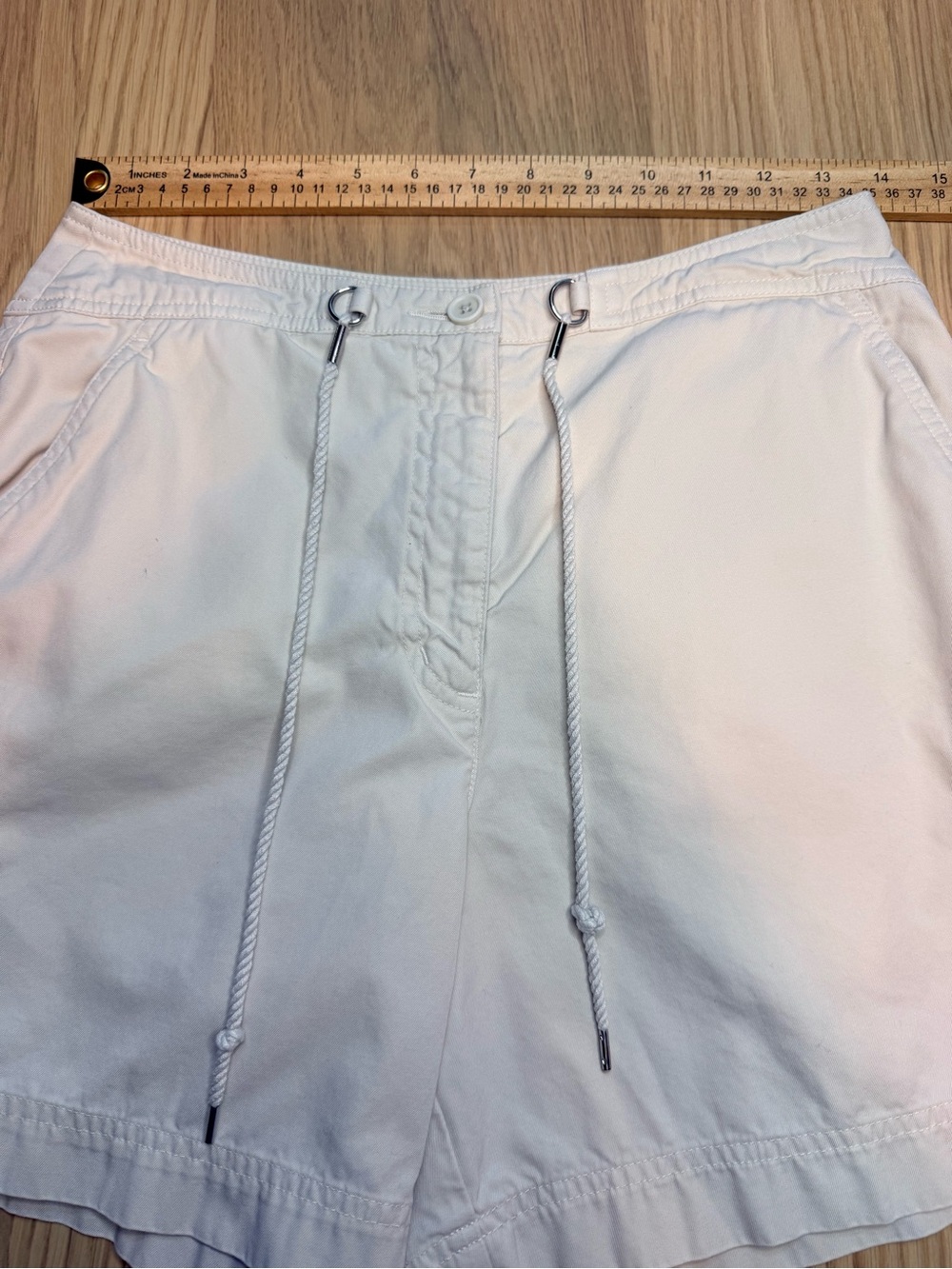 TALBOTS High Rise 100% Cotton Coastal Cargo Cream Beige Women’s Shorts Size 6 - Picture 8 of 15